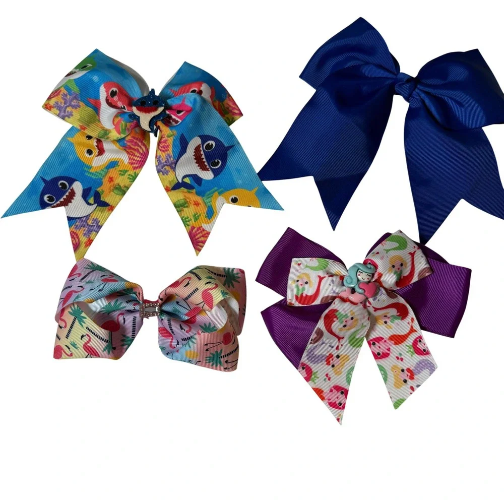 Kids‎ Hair Bow Set Baby Shark Flamingo Mermaid Theme Hair Accessories Pack